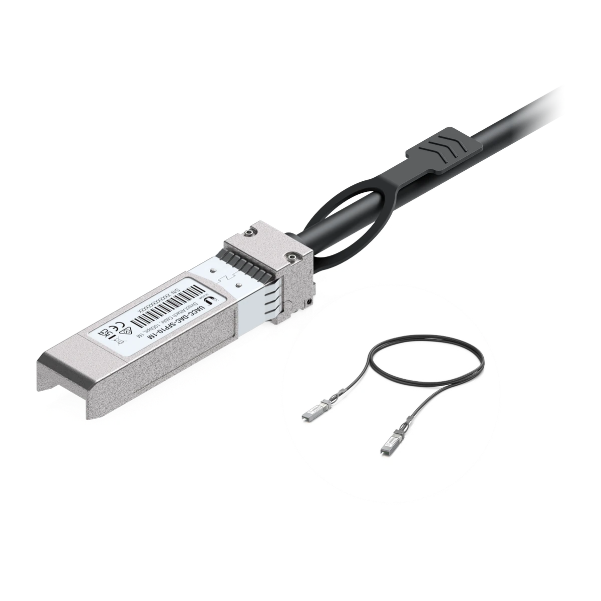 DAC SFP+ kabel 1 m met close-up van de connector