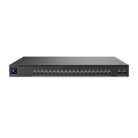 Voorzijde met SFP+- en QSFP28-poorten
