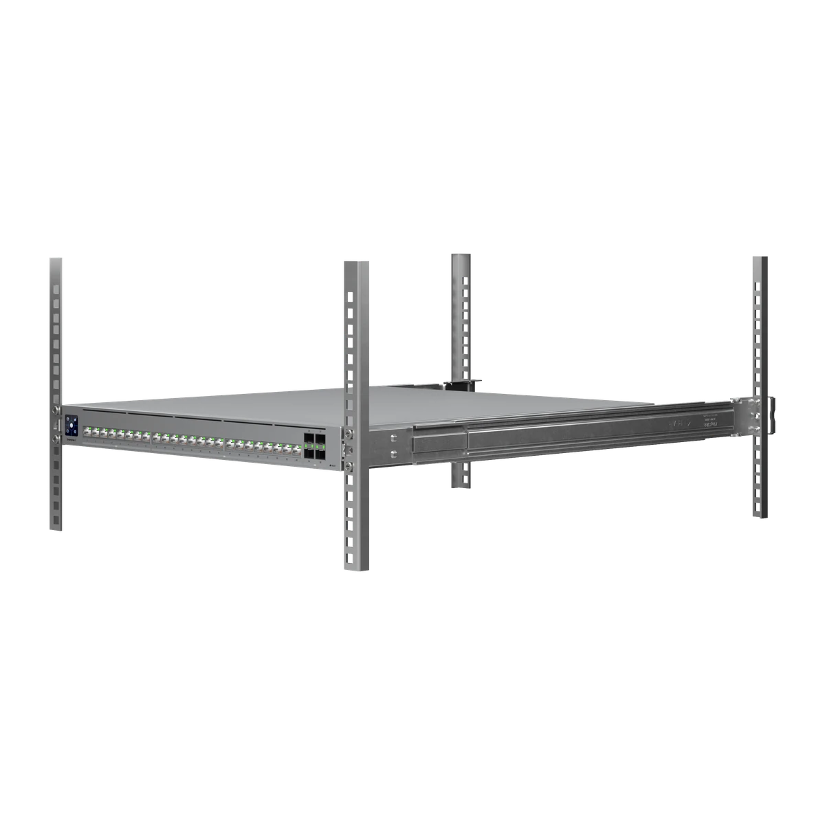 Switch gemonteerd in een rack