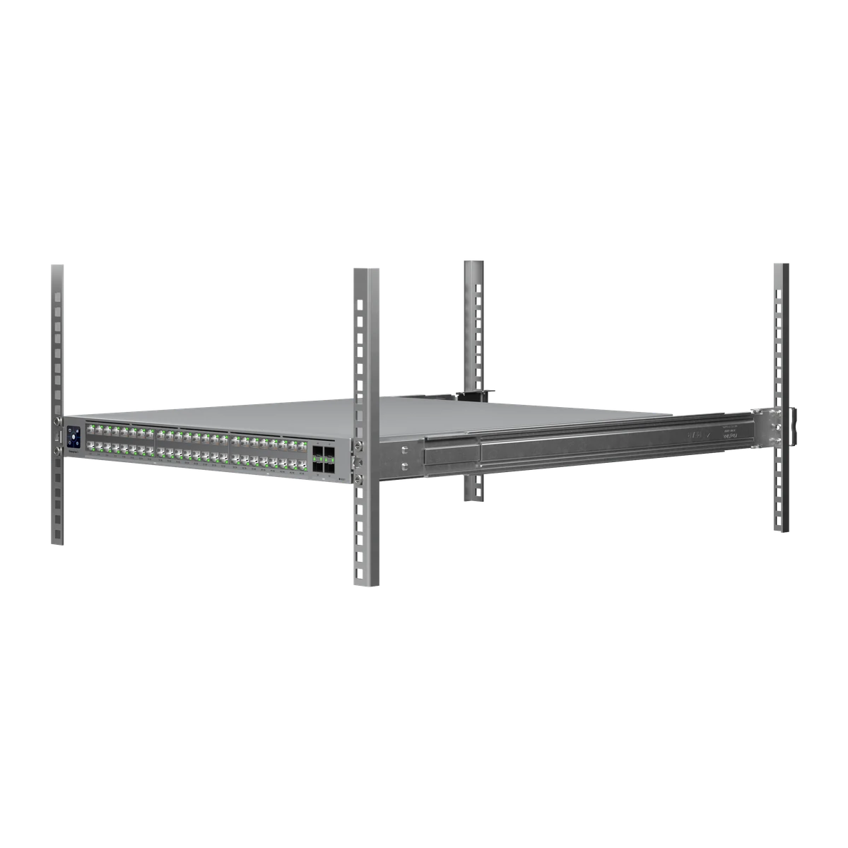 Switch gemonteerd in een rack