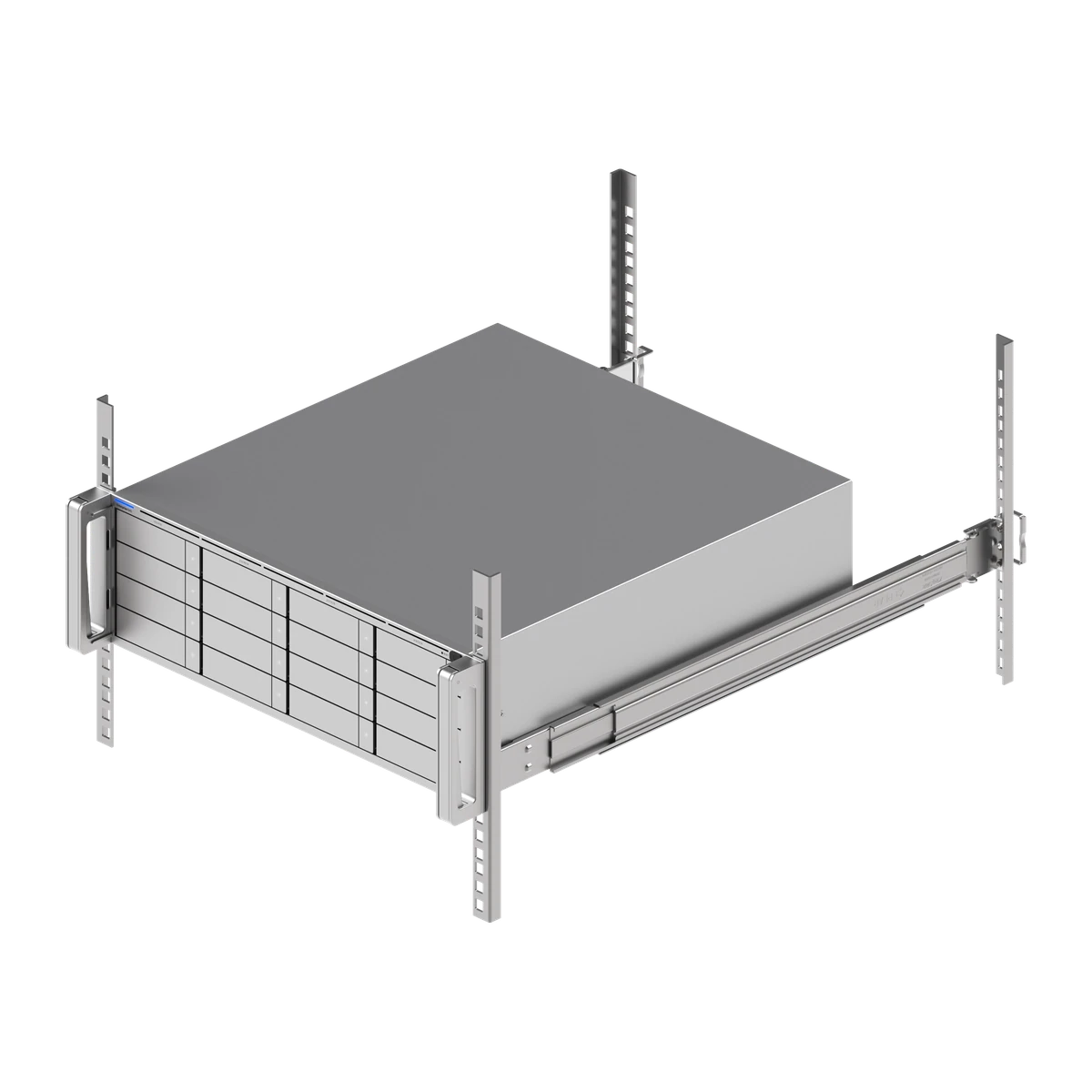 NAS met rails in een rack