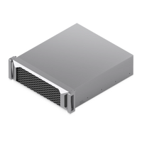 UniFi 3U Bezel Lite op een 3U-rackapparaat