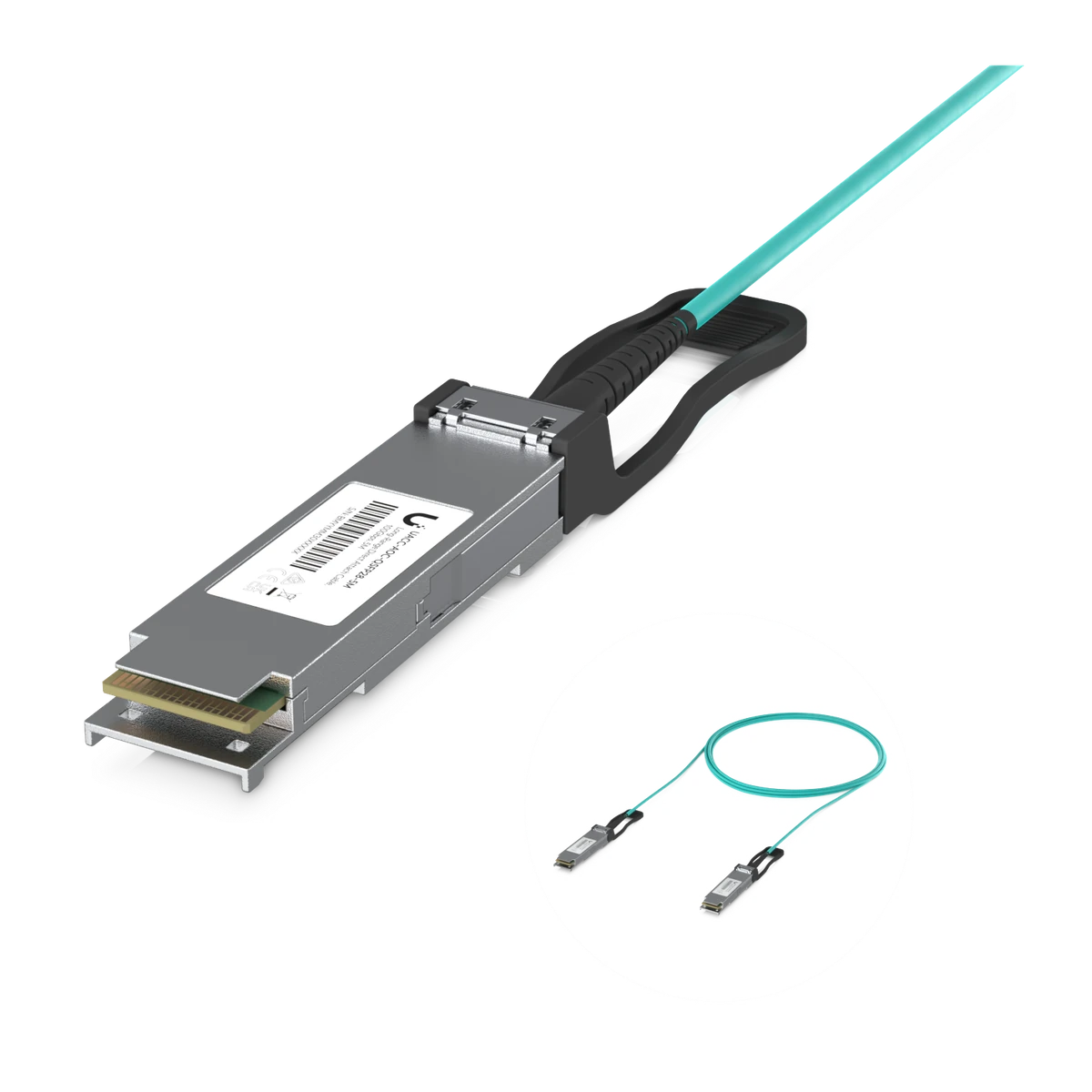 QSFP28-connector van de AOC-kabel close-up