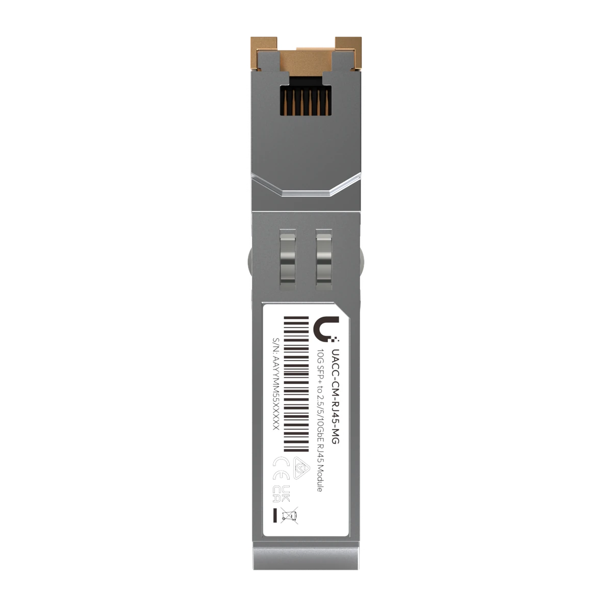 SFP+ RJ45-module bovenaanzicht