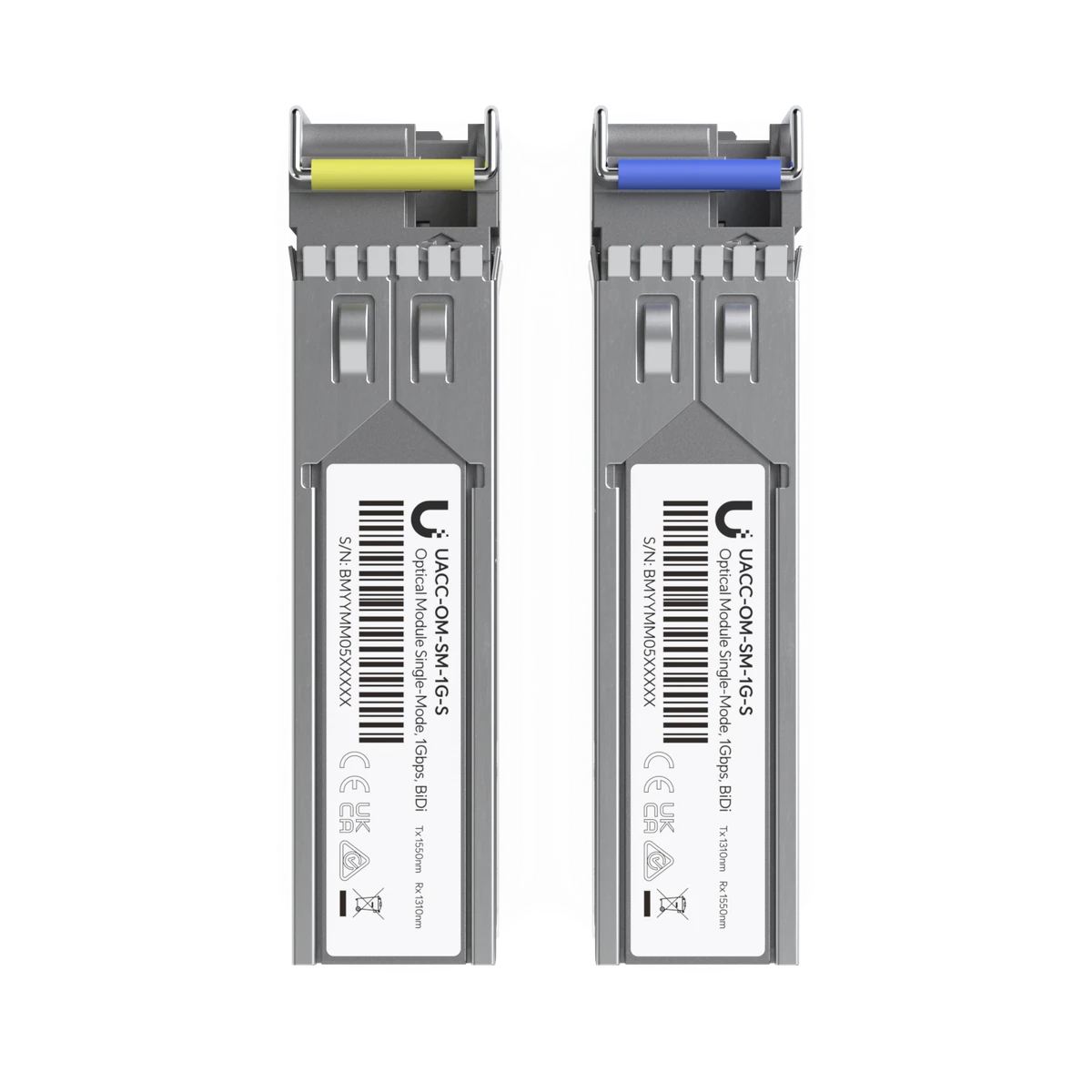 1G BiDi single-mode module, bovenkant met label