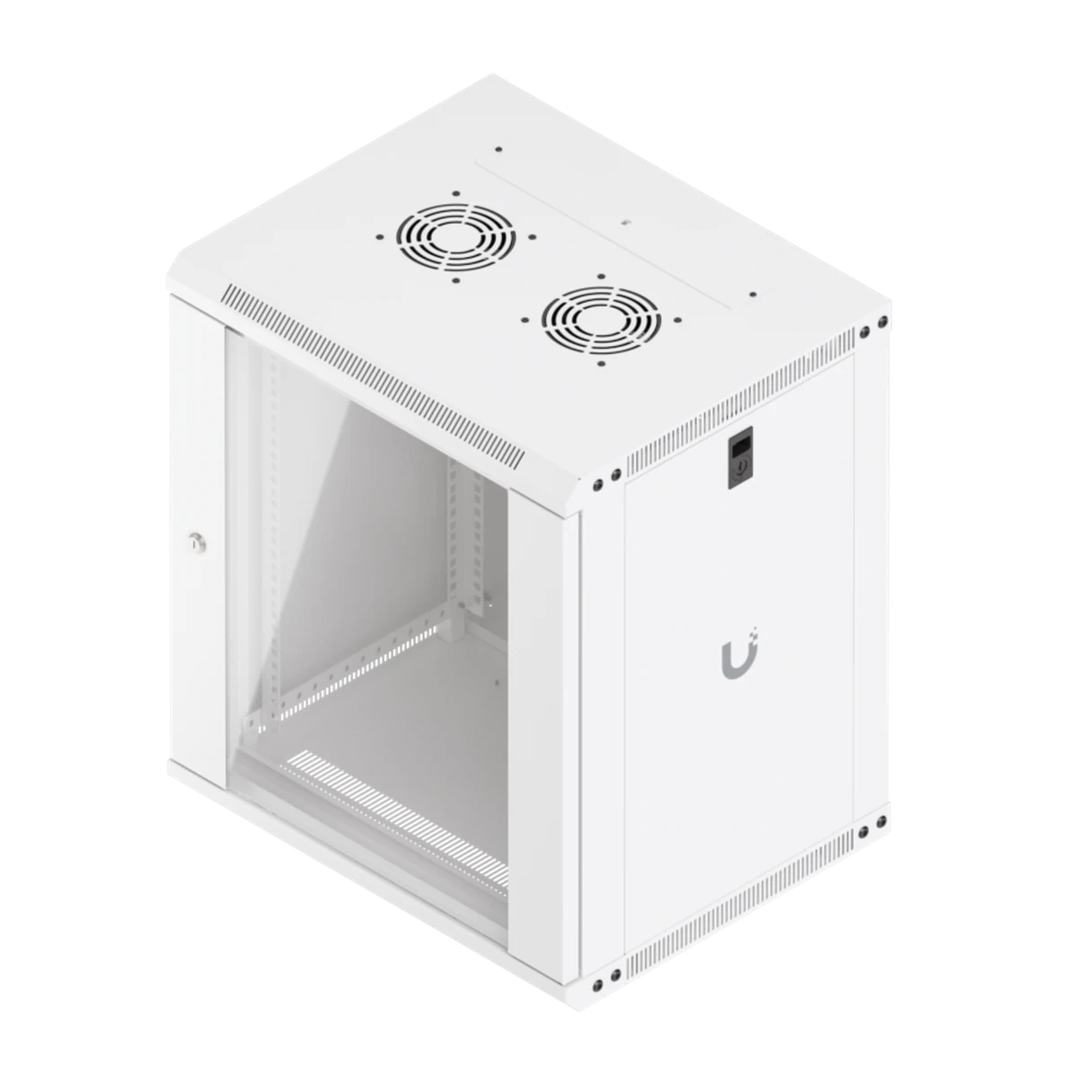 12U Rack Cabinet 450 mm Glass Door - schuin van boven