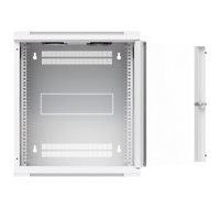 12U Rack Cabinet 450 mm Glass Door - met geopende deur