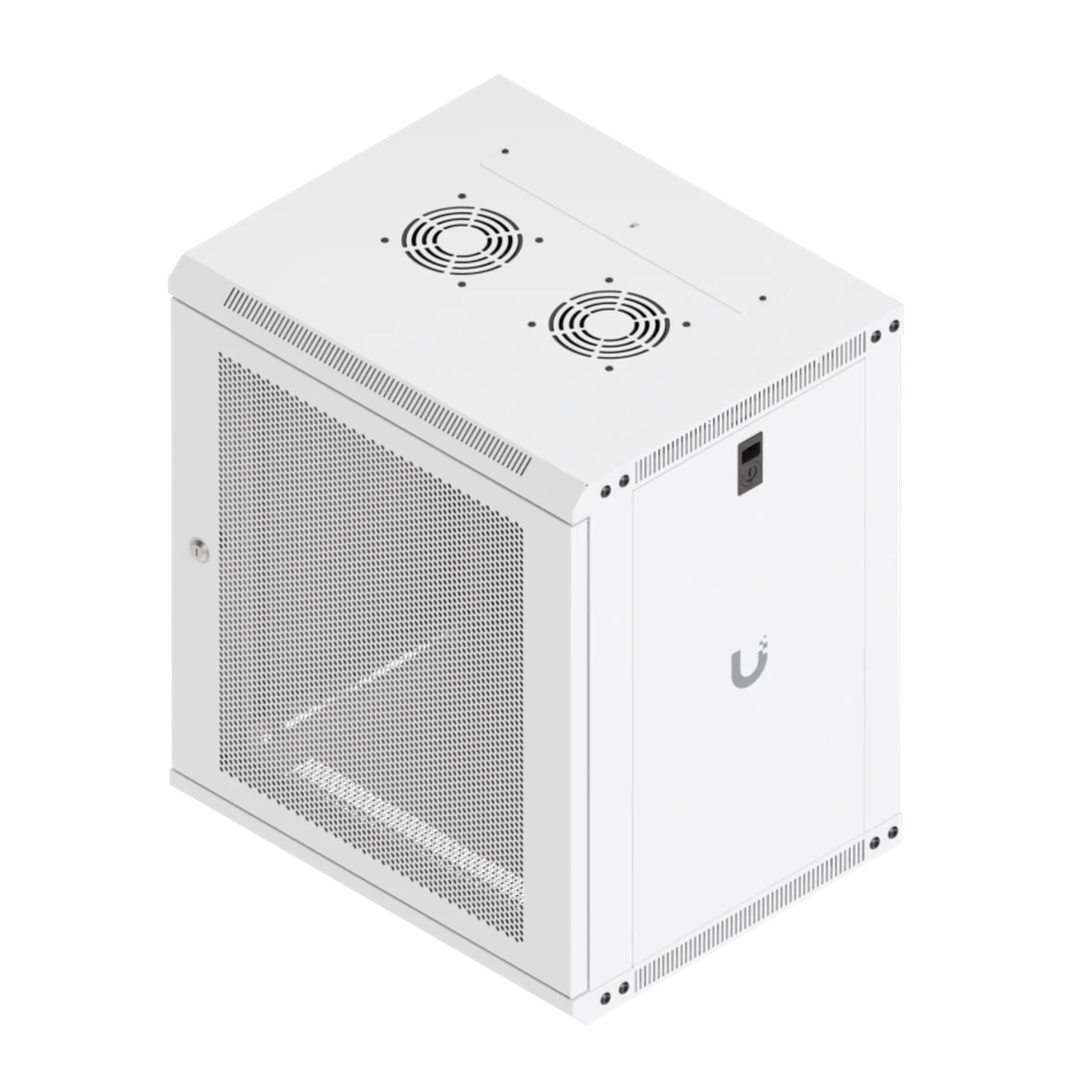 12U Rack Cabinet 450 mm Perforated Door - schuin van boven