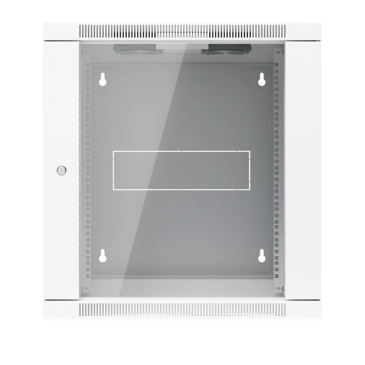 12U Rack Cabinet Swing Glass Door - voorzijde