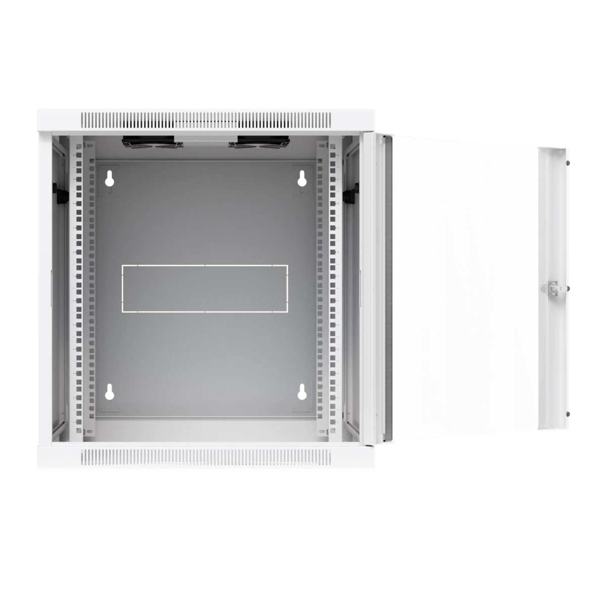 12U Rack Cabinet Swing Glass Door - met geopende deur