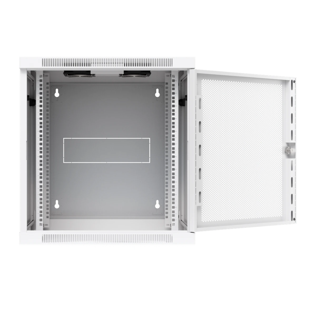 12U Rack Cabinet Swing Perforated Door - met geopende deur