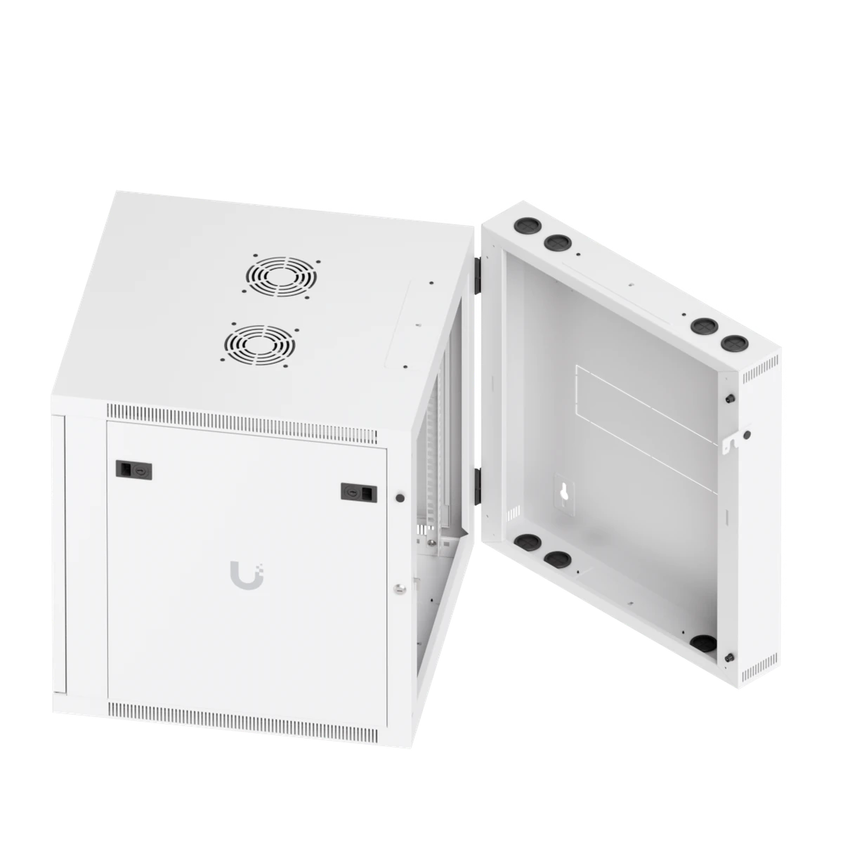 12U Rack Cabinet Swing Perforated Door - bovenzijde