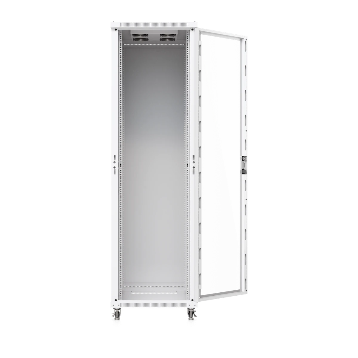 42U Rack Cabinet 1,000 mm Glass Door - met geopende deur