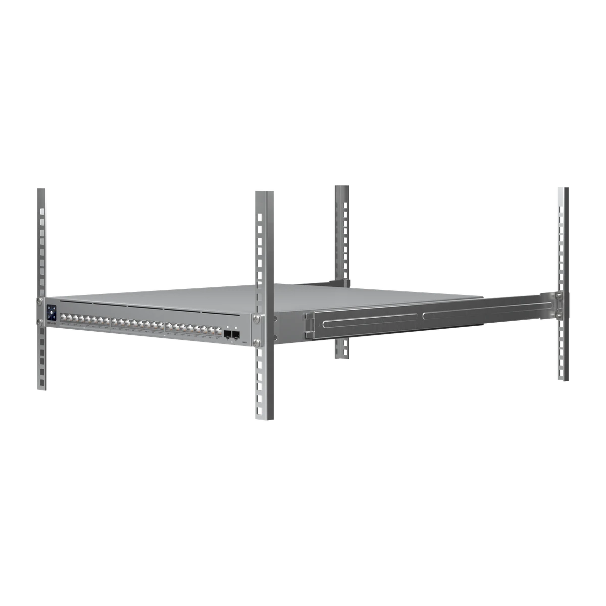 Switch gemonteerd in een rack