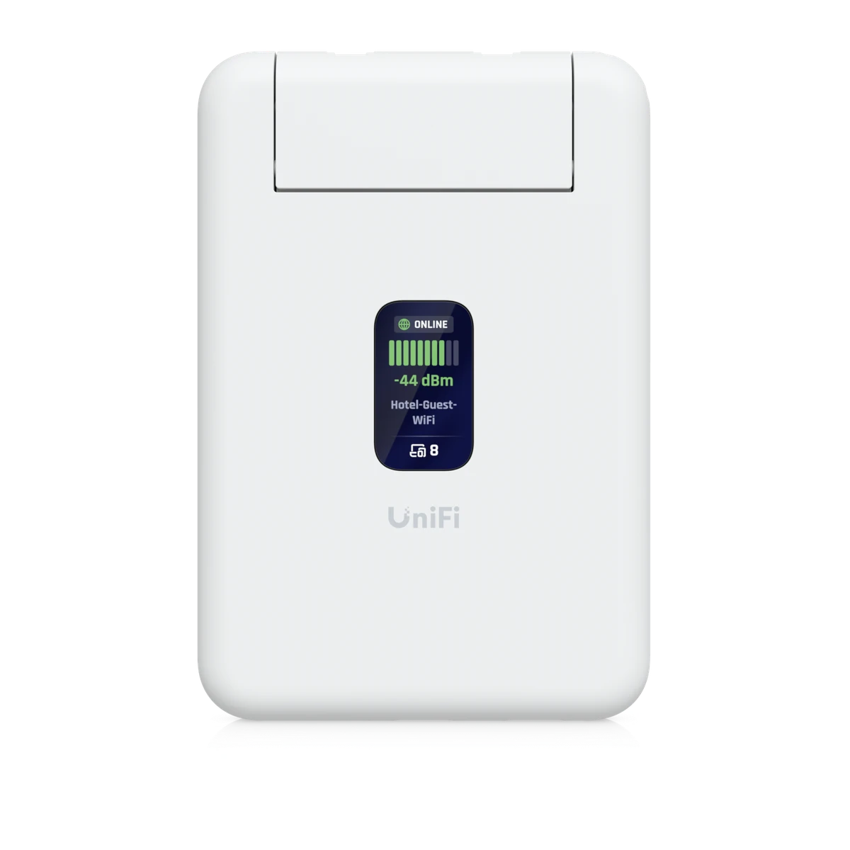 Travel Router met display schuin